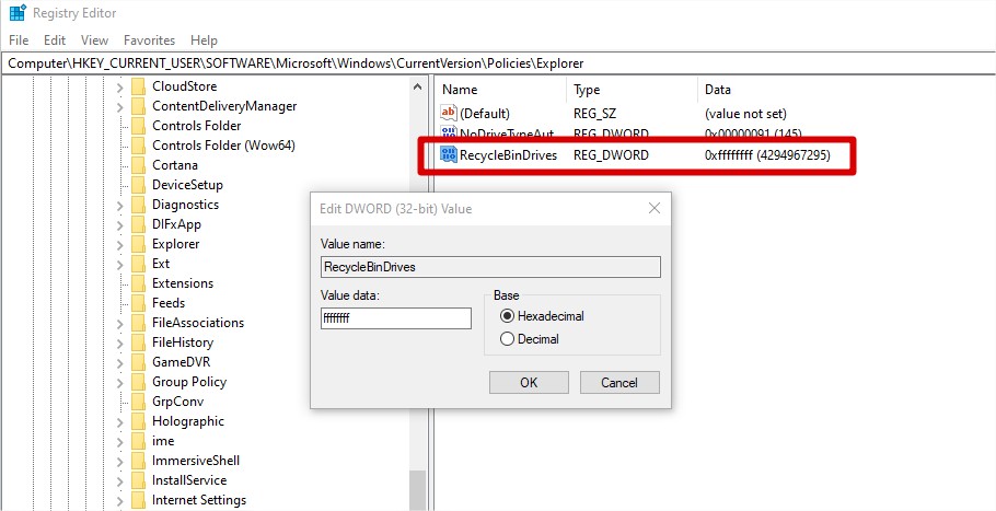 active recycle bin for usb drive